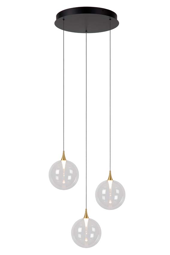 Lucide Premium Gisela - Hanglamp - Ø 36 cm - LED Dimb. - 3x4,3W 2700K - Transparant Lucide Premium Gisela - Hanglamp - Ø 36 cm - LED Dimb. - 3x4,3W 2700K - Transparant