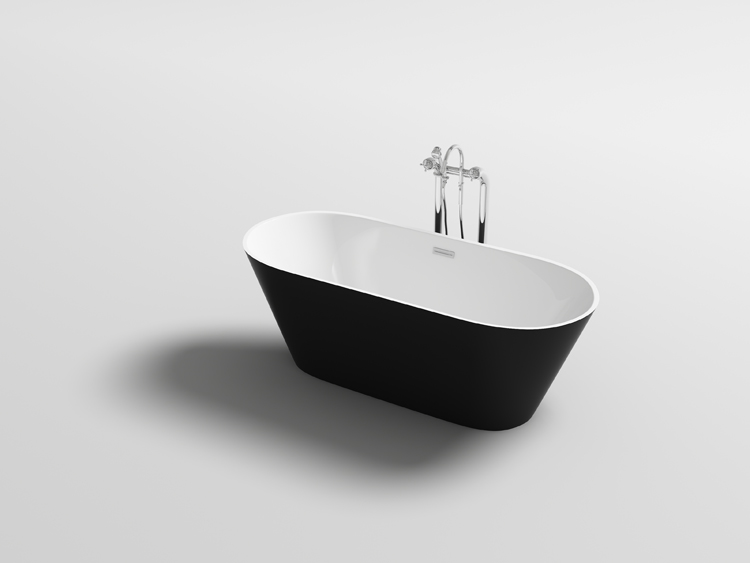 Vrijstaand bad Belle zwart/wit 170x80cm