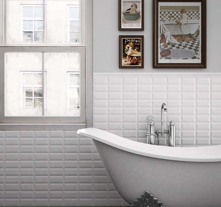 Neus voor metrotegel wit 5x15cm