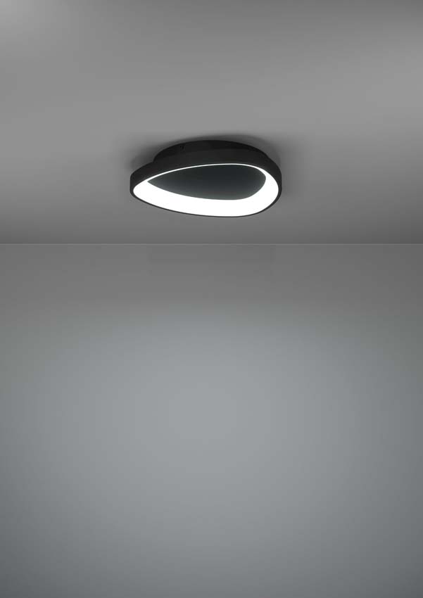Plafonnier - Noir - Ø35cm - Dimmable - LED - 1x14W - 2700-6500K - télécommande