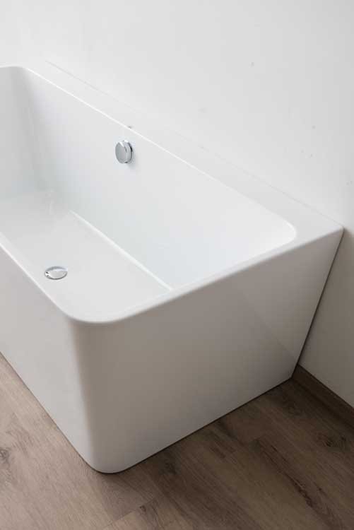 Half vrijstaand bad Beau glanzend wit 170x75cm