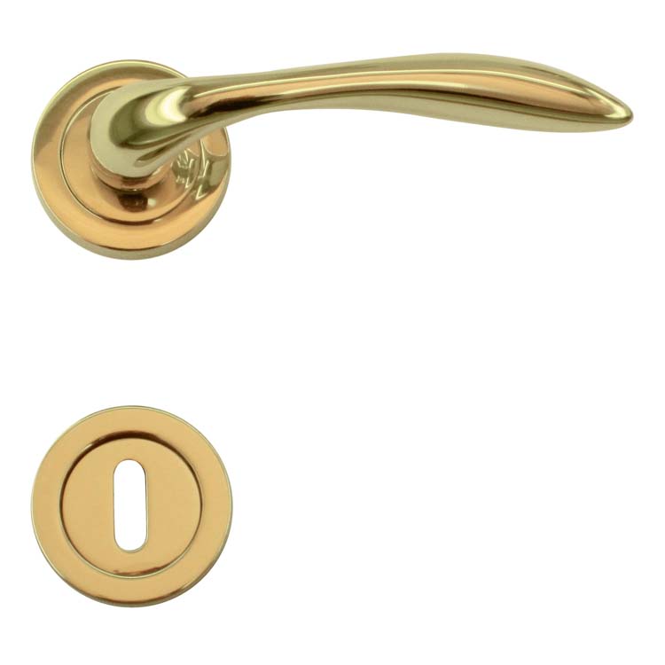 Poignée de porte cagliari titanium rosace barbe
