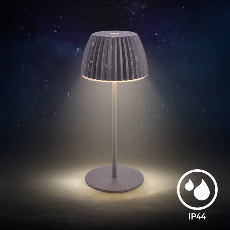 Tafellamp Elvoro - zwart - 20cm - dimbaar - LED - 1.5W - 2700K - IP44 - USB