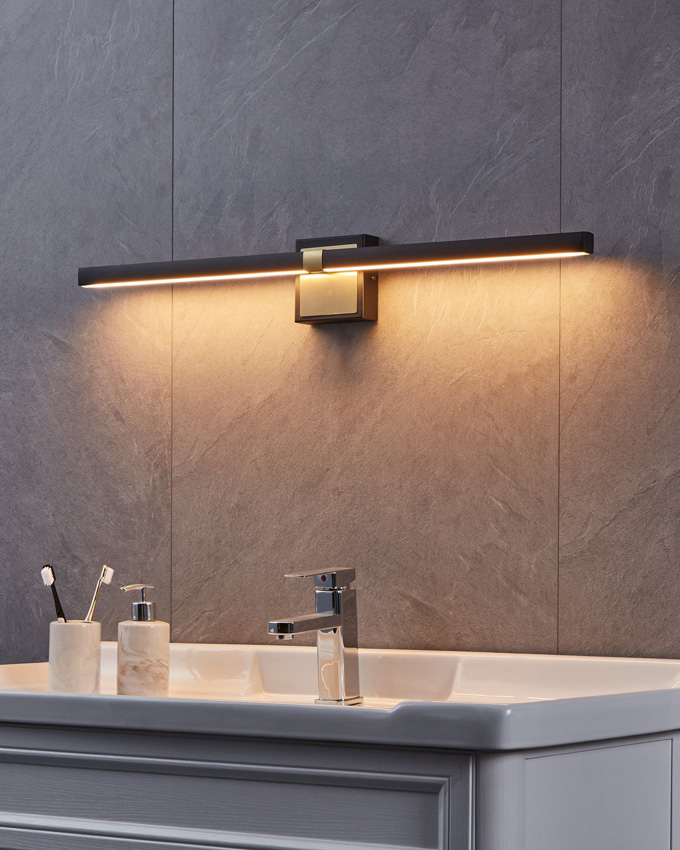 Applique murale - noir/doré - 80x11cm - LED - 1x17,5W - 3000K