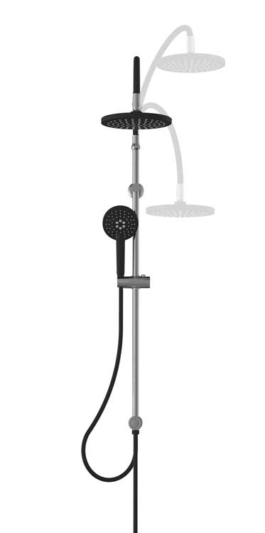 Set de douche avec douche principale Fons chrome/noir Set de douche avec douche principale Fons chrome/noir