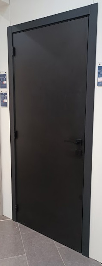 Porte intérieure complète Robusto noir mat 201,5x83cm tubulaire réversible + châssis 16,5cm