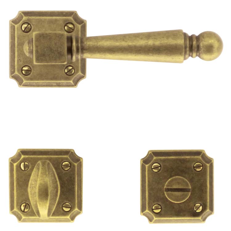 Poignée de porte pro genua vieux jaune avec serrure toilette