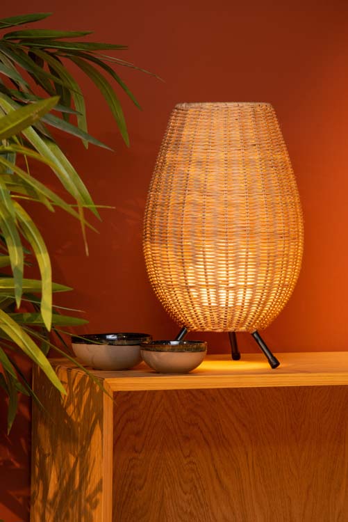Lampe de table - Ø 22 cm - 1xG9 - Bois clair