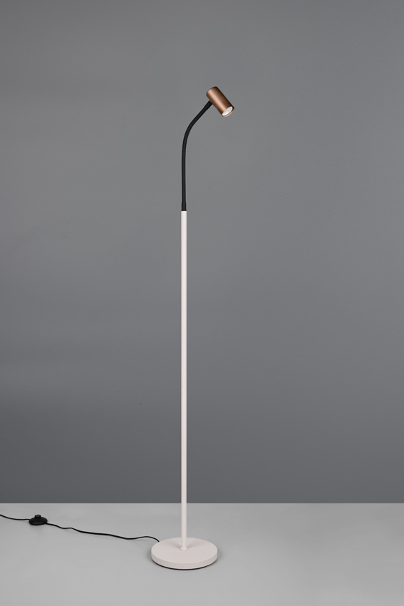 Lampadaire - beige/café - 20x27x133,5cm - dimmable - GU10 MR11 - 1x5W