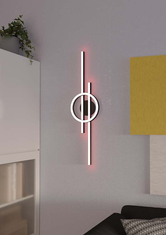 Plafonnier - noir - 77,5x20x7,5cm - dimmable - LED - 1x23,5W - 2700-6500K + RGB