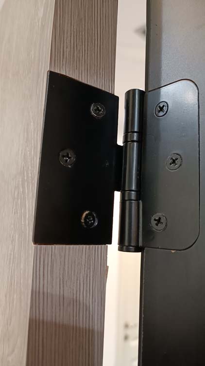 Porte intérieure complète Uran Grey Oak 201,5x83cm alvéolaire réversible + châssis noir 40cm