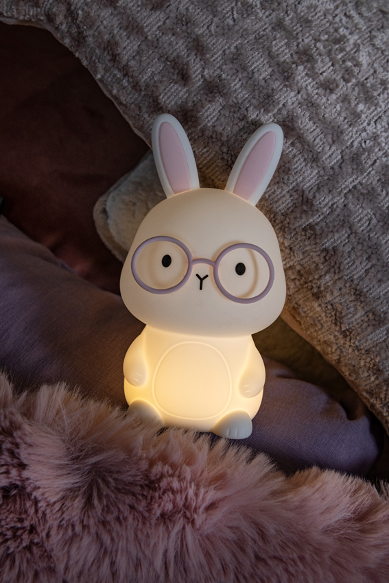 Oplaadbare Nachtlamp Kinderkamer - Accu/Batterij - LED 3 StepDimbaar - RGB - Wit