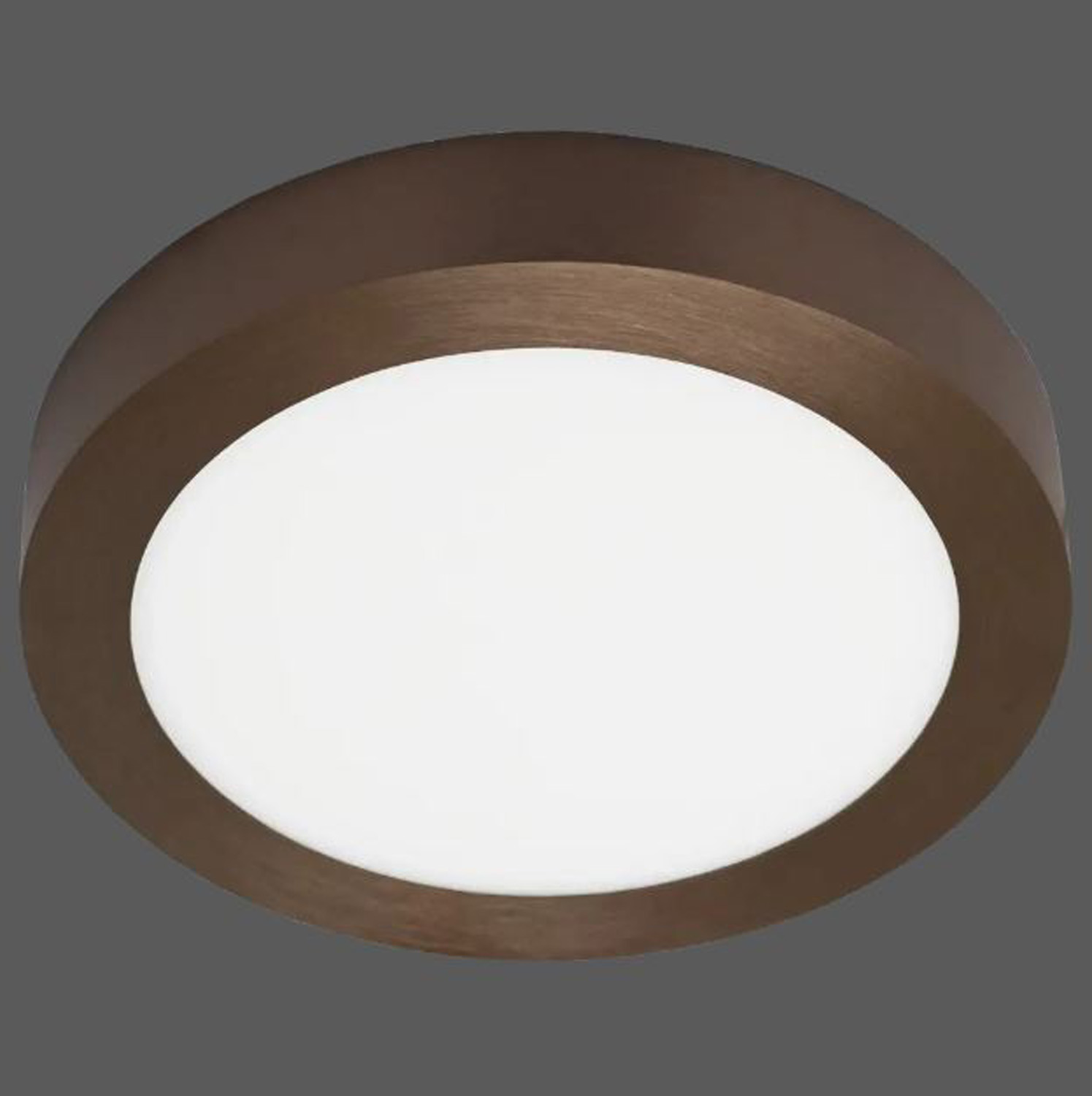 Plafonnier - bronze brossé - Ø23,5x3,5cm - dimmable - LED - 1x18W - 3000K