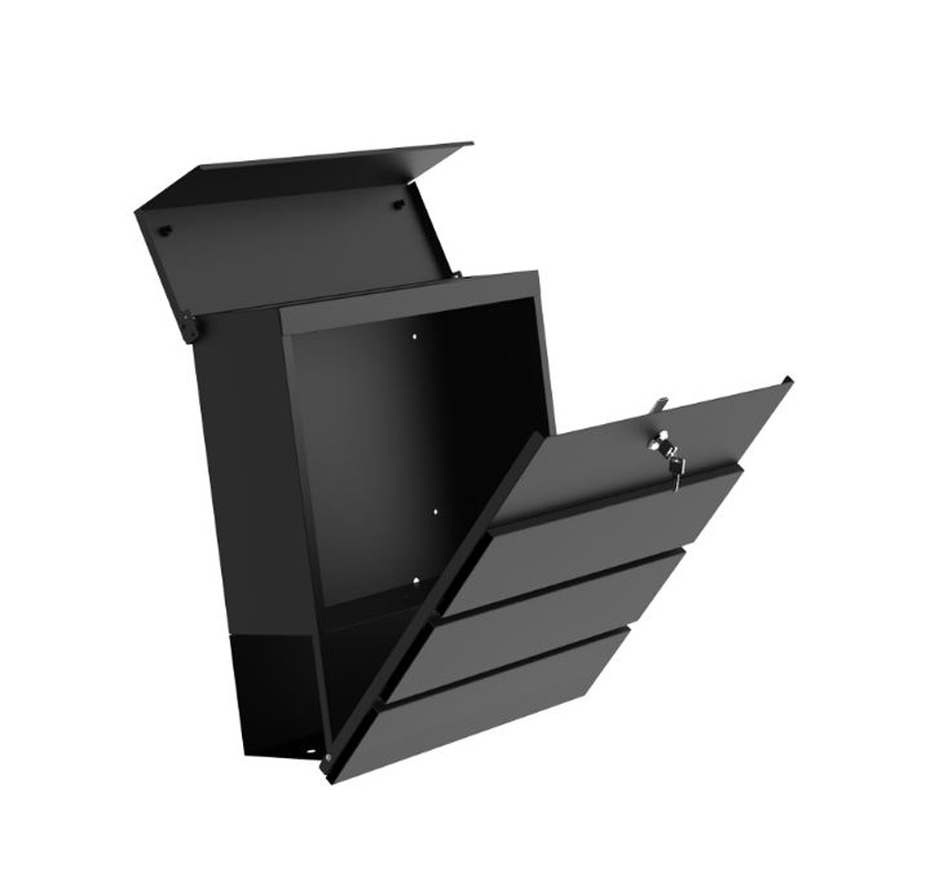 Boîte aux lettres Malika noire avec porte-journaux