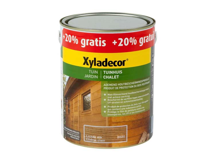 Xyladecor houtbeits tuinhuis 2,5l + 0,5l lichte eik