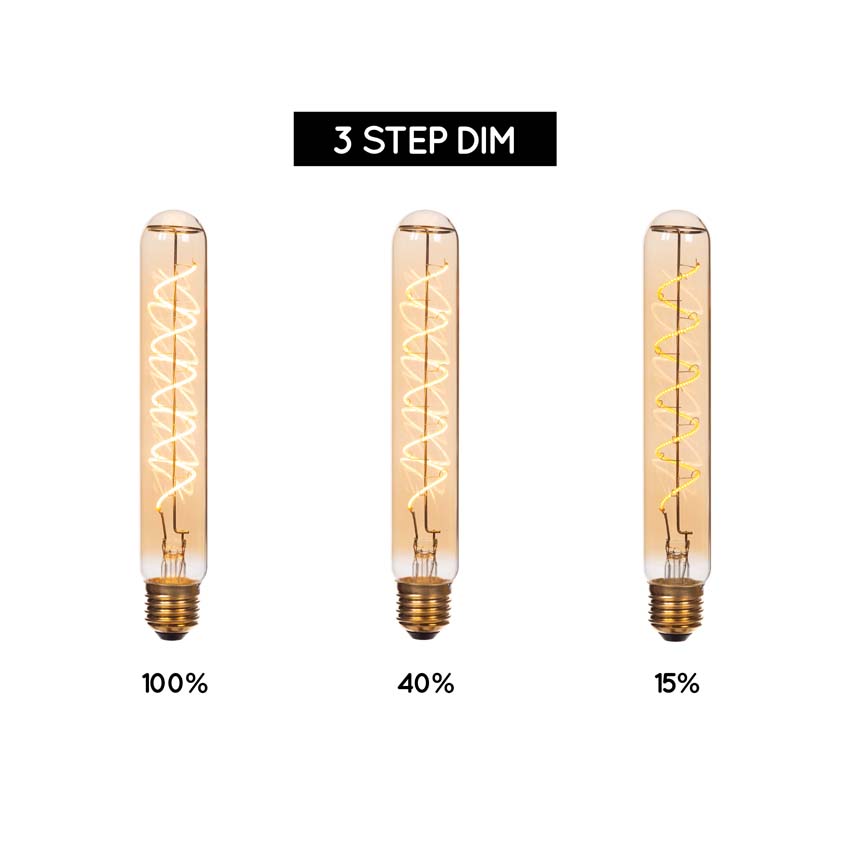 Lucide T32 - Filament lamp - H20cm - LED 3 StepDimbaar (Memory) - E27 - 1x4,9W 2200K - Amber