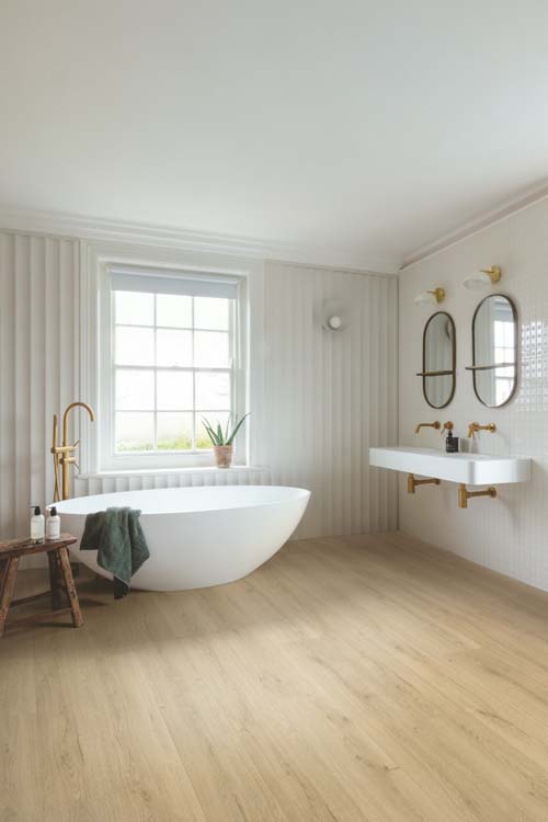 Sol vinyle Quick-Step Bloom lame 6mm beige 149,4x20,9cm avec sous-couche