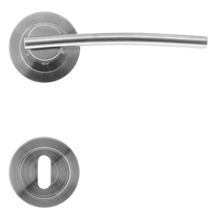 Poignée de porte pro terni look inox rosace barbe