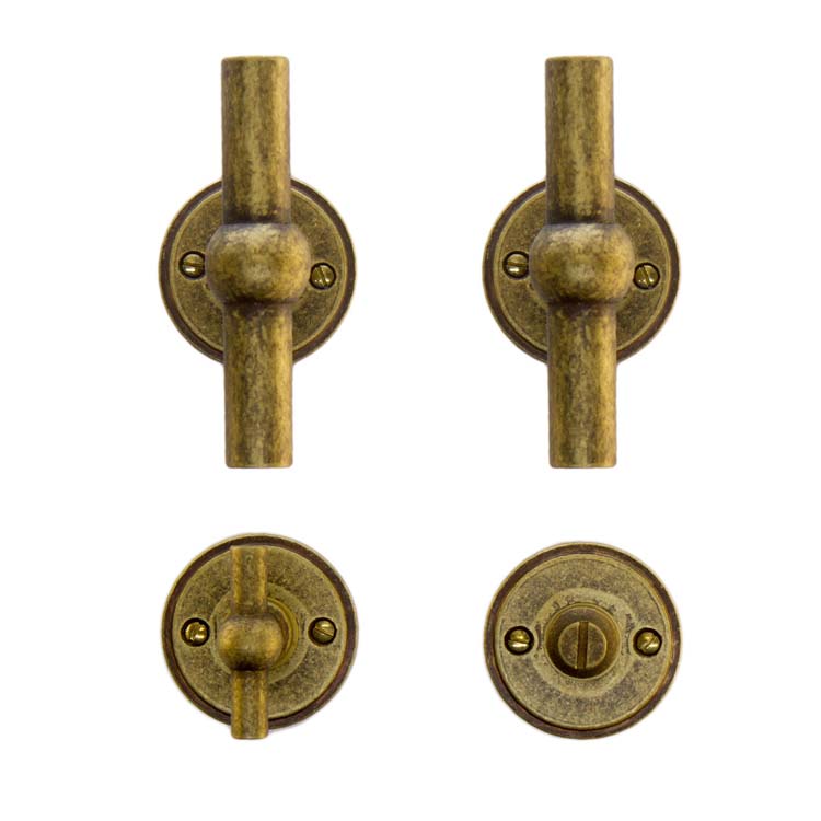 Poignée de porte pro grado T+T vieux jaune avec serrure toilette