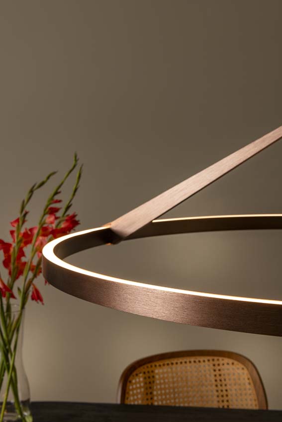 Lucide Premium Applause - Hanglamp - Ø80cm - LED Dimbaar - CCT - 1x50W 2700K/4000K - Handbewegingssensor - Koffie