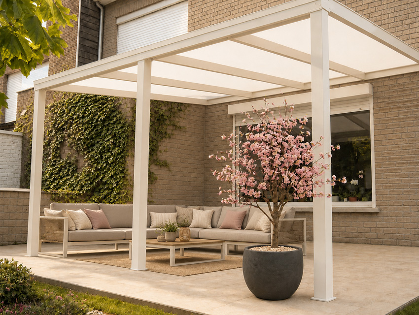 Terrasoverkapping Shadow wit 5x2,5m