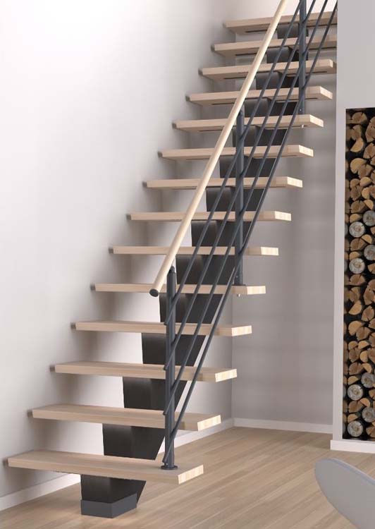 Trap beuk Flieden recht 280,2x85cm