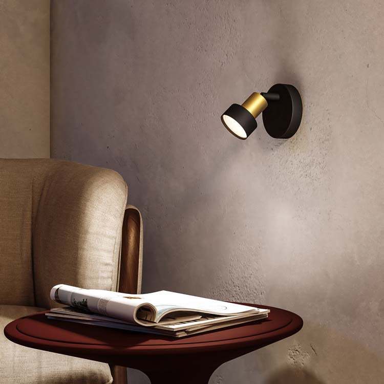 Opbouwspot - dimbaar - GU10 - 1x5W - excl lamp - zwart/goud