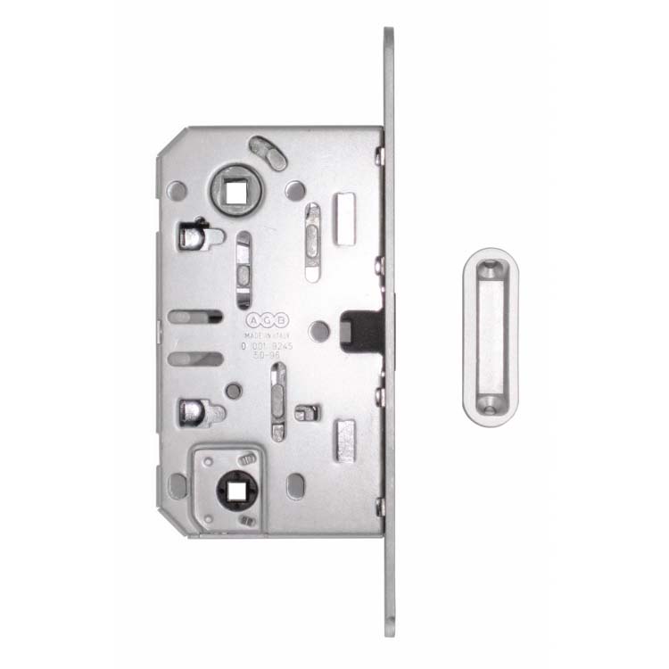Serrure aimant proAGB 22mm plaque frontale look inox WC 96mm