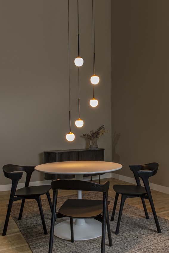 Lucide Premium Calina - Hanglamp - Ø41,9cm - LED Dimbaar - CCT - 5x7,4W 2200K/3300K - Zwart