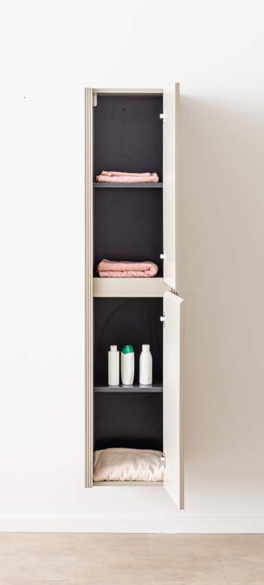 Armoire colonne Amelia gris fumé suspendue 170x40x35cm