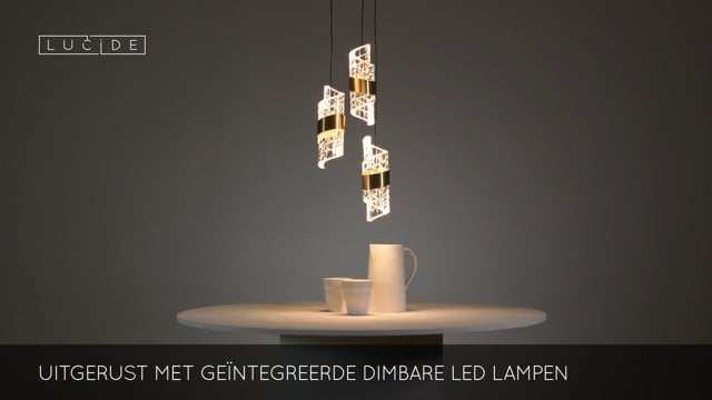 KLIGANDE - Suspension - Ø 25 cm - LED Dim. - 3x8W 2700K - Or Mat / Laiton KLIGANDE - Suspension - Ø 25 cm - LED Dim. - 3x8W 2700K - Or Mat / Laiton