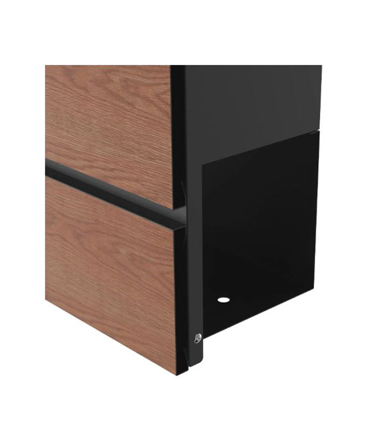 Brievenbus Malika hout/zwart met krantenhouder