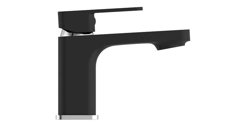 Robinet de lavabo Ferdy noir mat/chrome