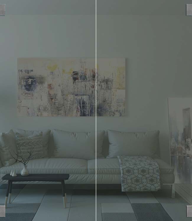 Porte intérieure double vitrée Sky Grey verre fumé sur mesure - charnières inox