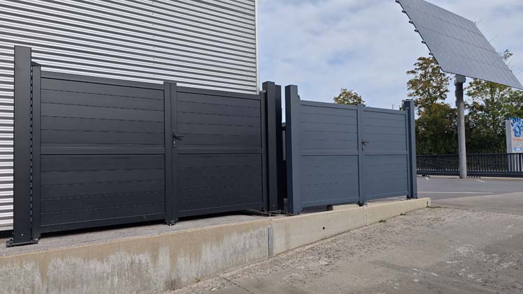 Portail battant double Orlando aluminium anthracite 350x180cm - fermé, quincaillerie incluse