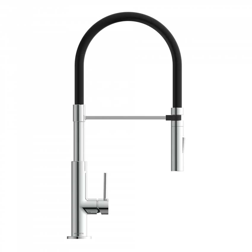 Robinet de cuisine Sven chrome/noir avec bec extractible