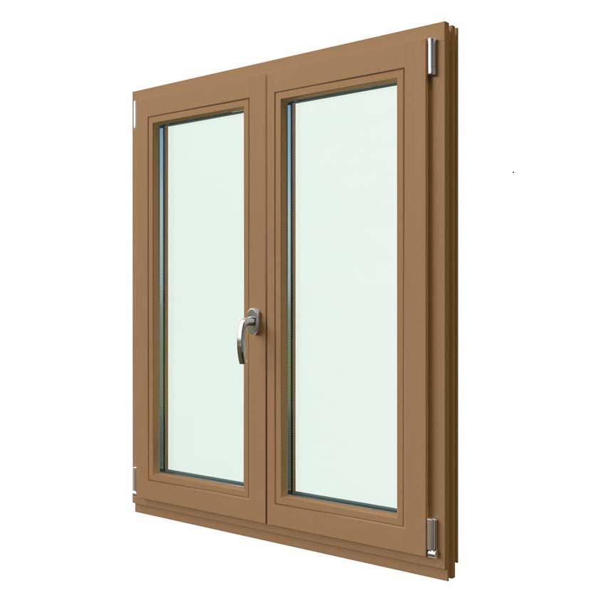Fenêtre oscillo-battante à 2 vantaux Vardelux bois Meranti 68mm naturel ouvrant à gauche sur mesure