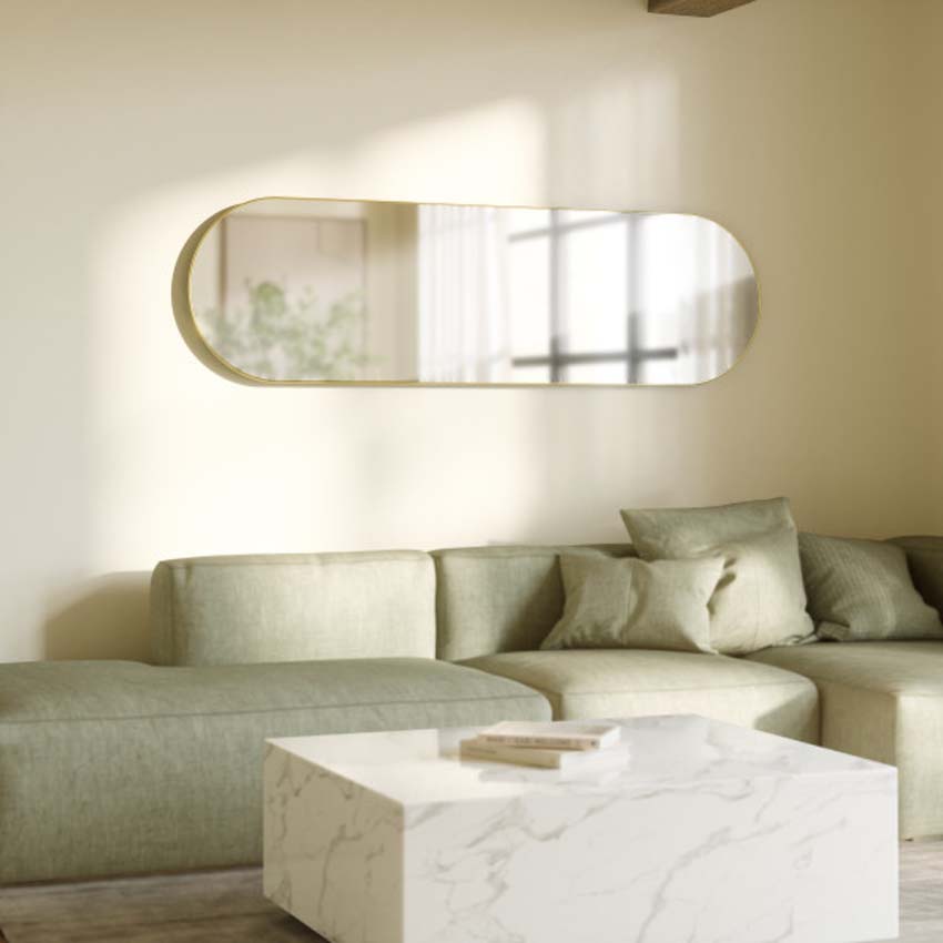 Miroir Umbra Hubba ovale cuivre 157x45cm