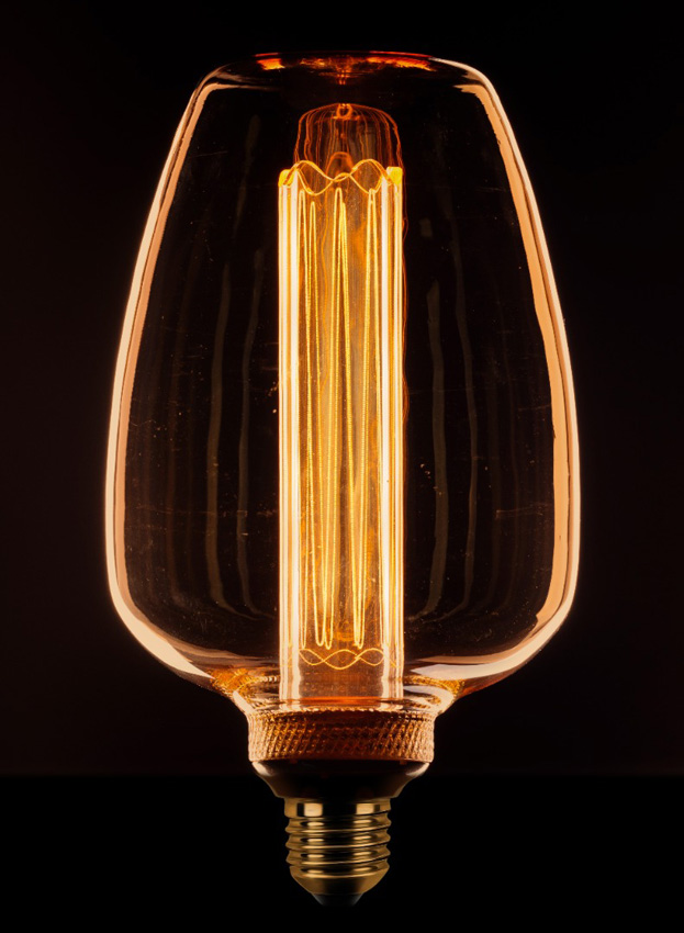 Lampe LED - E27 - ambre - 11x20cm - dimmable - 1W/2,5W/5W - 200lm - 1800K