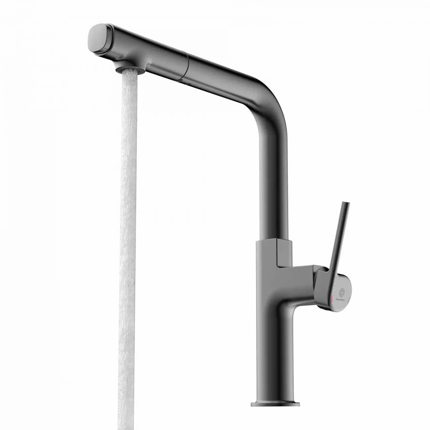 Robinet de cuisine Wasserwerk WK 11 graphite mat avec bec extractible