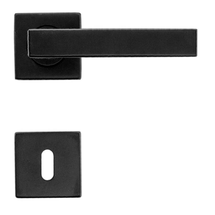Poignée de porte pro trani noir rosace barbe