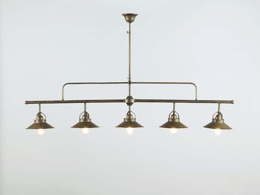 Suspension - Laiton - L140cm - Dimmable - E27 - 5x60W
