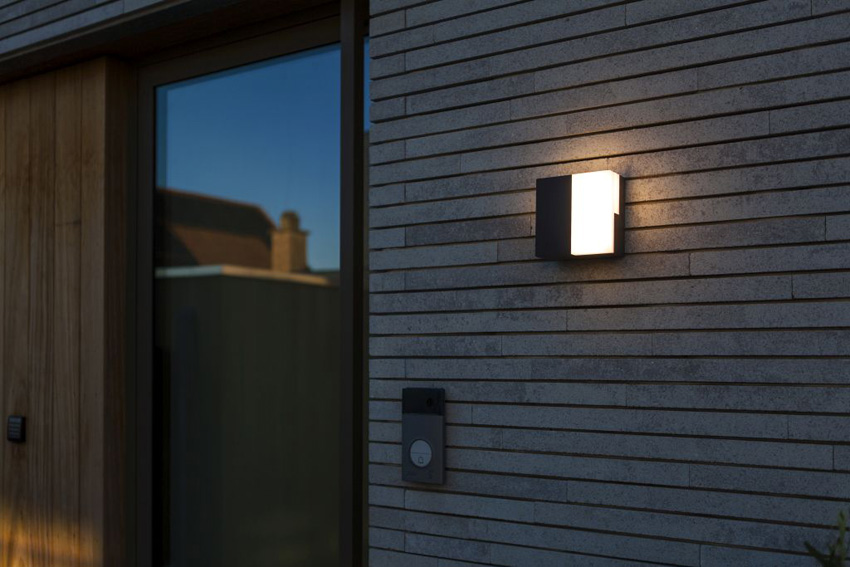 Wandlamp buiten - donkergrijs - 14x14x7cm - LED - 1x17W - 3000K - IP65