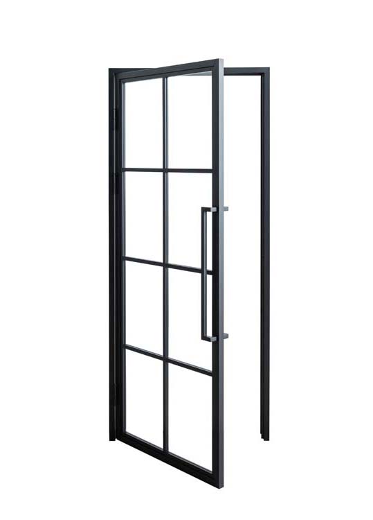 Enkele stalen binnendeur Tara zwart 8R rechts duwend op maat