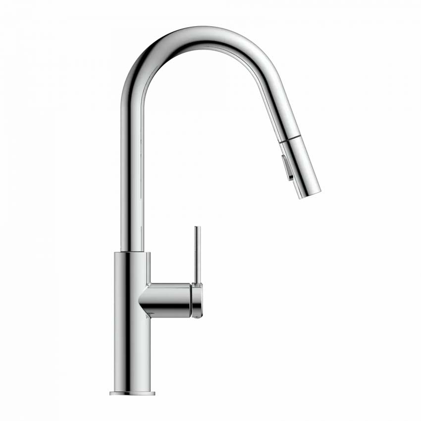 Keukenkraan Wasserwerk WK 13 Curve chroom met uittrekbare uitloop