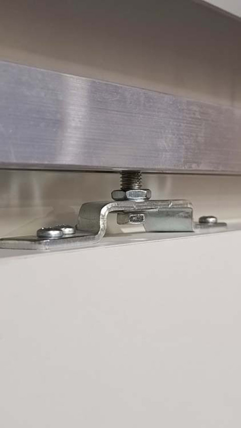 Porte coulissante simple à peindre complète 93x211,5cm tubulaire + rail acier inoxydable