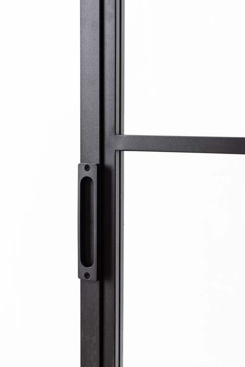 Complete enkele stalen schuifdeur Tyra 8R 100x235cm + rail zwart