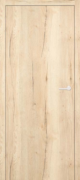 Porte intérieure complète Invisible Flat realwood oak 201,5x68cm aggloméré tubulaire gauche + châssis 30cm