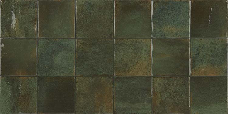 Wandtegel Cueva vierkant donkergroen 30x60cm