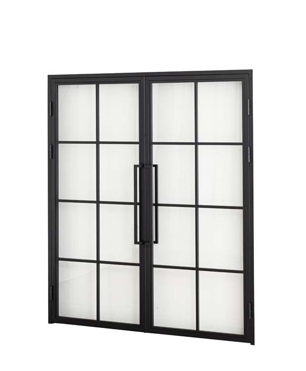 Dubbele stalen binnendeur Tara zwart 2x8R links duwend op maat